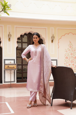 Soft Pink A-Line Kurta