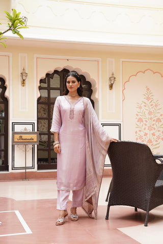 Soft Pink A-Line Kurta