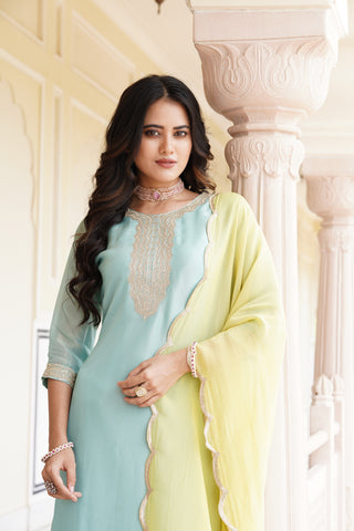 Sky Blue Grace Kurta Set