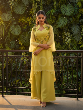Ethnic Yellow Designer Kurta Palazzo Set