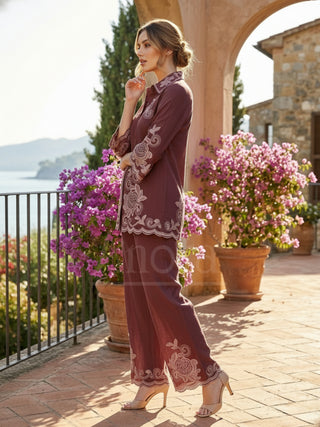 Elegant Embroidered Co-Ord Set for Women – Two-Piece Outfit