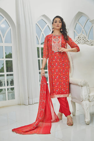 Red Festive Glow Kurta set