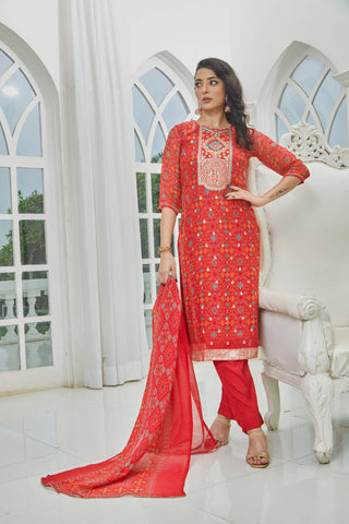 Red Festive Glow Kurta set