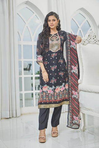 Midnight Bloom Kurta Set