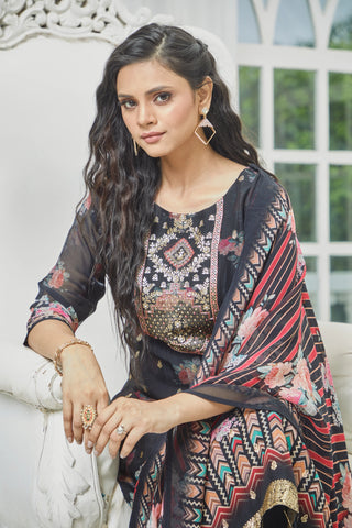 Midnight Bloom Kurta Set