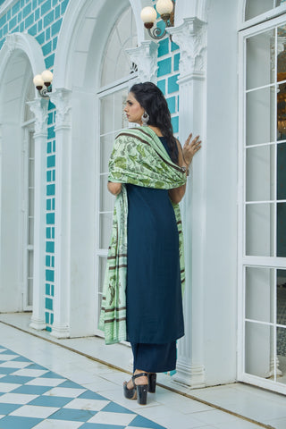 Blue Floral Kurta Set