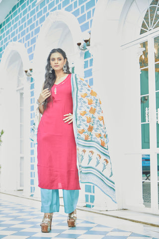 Rose Glow Kurta Set