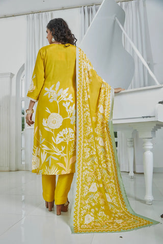 Yellow Bloom Kurta Set