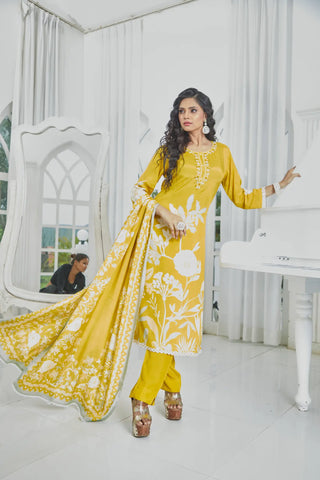 Yellow Bloom Kurta Set