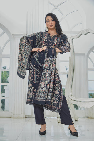 Dark Blue Lenzing Kurta Set