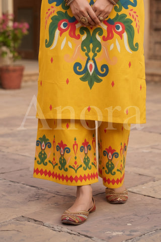 Yellow kurta pant set