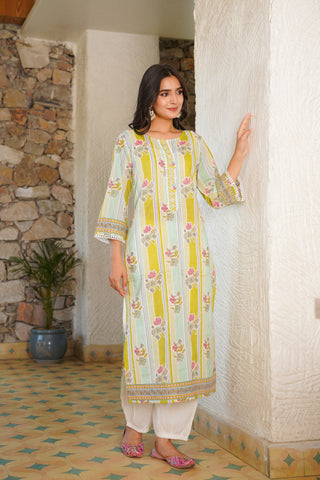 Yellow long kurta for women