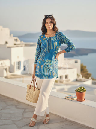blue indian tunic