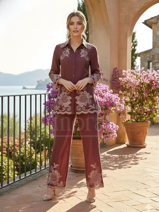 Elegant Embroidered Co-Ord Set for Women – Two-Piece Outfit