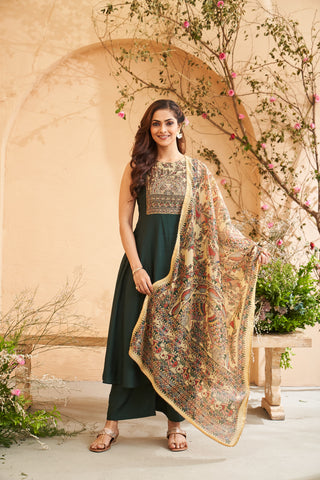 Radiant Green Embroidered Set