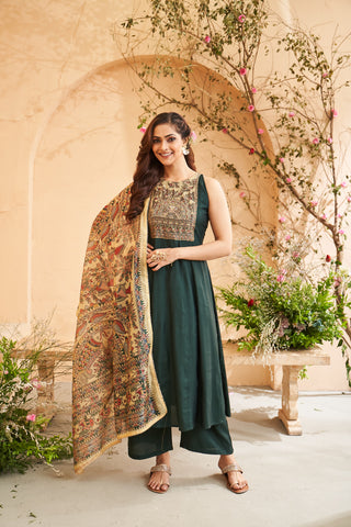 Radiant Green Embroidered Set