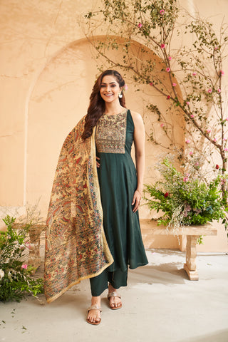 Radiant Green Embroidered Set