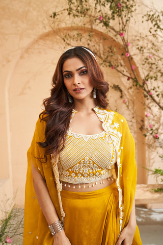 Mustard yellow Sharara Set and Purple Sharara set