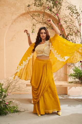 Mustard yellow Sharara Set and Purple Sharara set