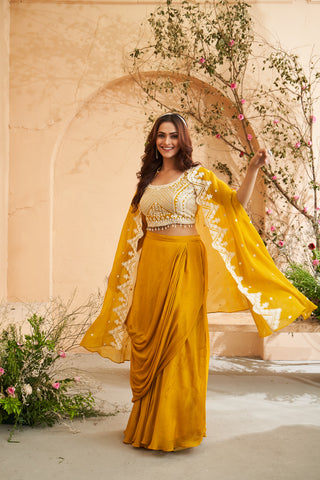 Mustard yellow Sharara Set and Purple Sharara set