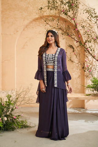 Purple Radiance Sharara Set