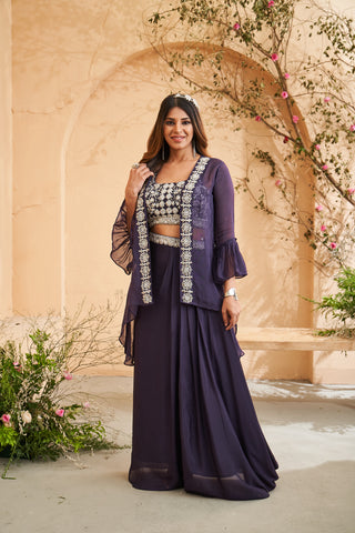 Purple Radiance Sharara Set