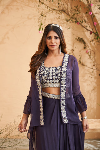 Purple Radiance Sharara Set