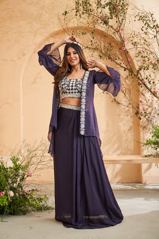 Purple Radiance Sharara Set