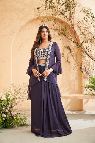 Purple Radiance Sharara Set