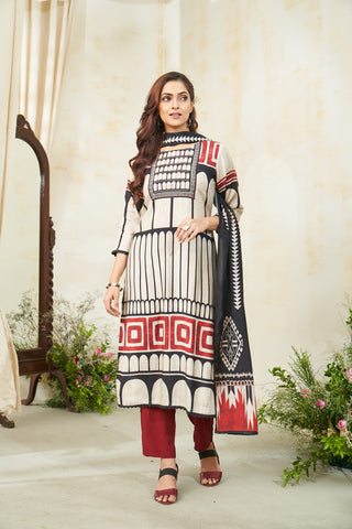 Geometric and Abstract Print Kurta Set