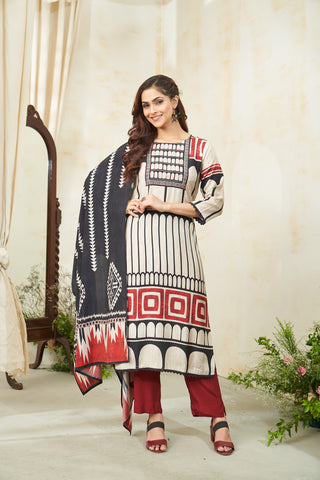 Geometric and Abstract Print Kurta Set