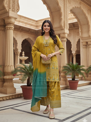yellow kurta set by anora 