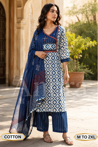 cotton palazzo kurta set