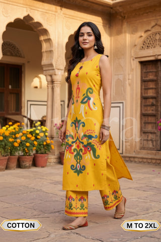 yellow 2 piece kurta set